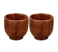 Coupe Du Jujube Tasse Ronde En Bois Massif - Tasses Japonaises Naturelles Pour Thé, Café, Saké - Gobelets Créatifs Faits À La Main - 2 Pièces