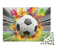Coupe du Monde de Football 1000 Pièces Puzzle Impossible Décoration Moderne Ballon de Football avec Peinture Puzzles Jouets De Jeu pour Adultes 52x38cm/1000pcs