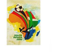 Coupe du Monde de football Afrique du Sud 2010 Affiches vintage Peinture sur toile sportive Peinture murale de la Coupe du monde Tirages de la Coupe du monde Décoration intérieure 40x60cm Sans cadre