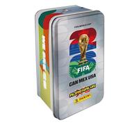 Coupe du Monde DE LA FIFA 2026 Trading Cards Game Boîte métal 8 Pochettes + 1 Golden Baller + 3 Cartes édition limitée (4 Coloris aléatoires)