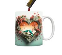 Coupe en céramique romantique | 400 ml avec design cardiaque | Cadeau d'amour pour San, idéal pour maman, petit ami ou petite amie
