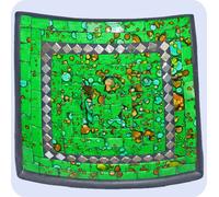 Coupe en mosaïque Coupe en argile Coupe en verre Coupe décorative Mosaïque artisanat pierres en verre Décoration carré miroir grand, vert