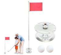 Coupe et drapeau de golf - Bâton de drapeau de golf | Tasse de putting portable d'intérieur | Ensemble de trous de drapeau de golf rétractable | Drapeau de golf et tasse pour cour, terrain de conduite