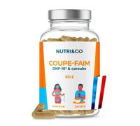 Coupe-Faim Dnf-10® & Caroube - Complément Alimentaire Minceur - 60 Gélules Vegan - Nutri&co - Fabriqué En France