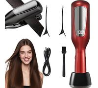 Coupe Fourche Cheveux, 2 En 1 Coupe Fourche Cheveux, Appareil D'élimination Des Fourches, Élimine Les Pointes Fourchues Et Les Cheveux Abîmés, Affichage LED, Rechargeable Usb (Rouge)