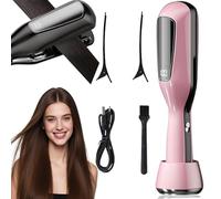 Coupe Fourche Cheveux, 2 En 1 Coupe Fourche Cheveux, Appareil D'élimination Des Fourches, Élimine Les Pointes Fourchues Et Les Cheveux Abîmés, Affichage LED, Rechargeable Usb (Rose)