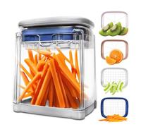 Coupe Frites 4 en 1 Manuel, Découpe Légumes Multifonctions Rapide avec 4 Lames en Acier Inoxydable, pour Pommes de Terre, Carottes et Pommes