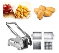 Coupe frites - Bron Coucke - Inox - 2 grilles - 9x9 mm et 12x12 mm - Ventouse et poussoir