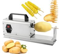 Coupe-Frites Commercial, trancheuse de Pommes de Terre électrique Tornado 3 en 1, trancheuse à Frites torsadée en Spirale, avec Lames de 2 mm et 2,5 mm, 34,5 x 13 x 8,5 cm