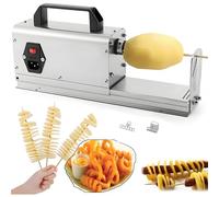 Coupe-Frites Commercial, trancheuse de Pommes de Terre électrique Tornado 3 en 1, trancheuse à Frites torsadée en Spirale, avec Lames de 2 mm et 2,5 mm, 34,5 x 13 x 8,5 cm