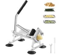 VEVOR Coupe-Frites Commerciale, Trancheuse à Légumes Fruits Manuelle 9,5 mm, Coupe-Légumes en Acier Inoxydable et Alliage d'Aluminium, avec Pieds Antidérapants, pour Radis, Oignons, Pommes de Terre
