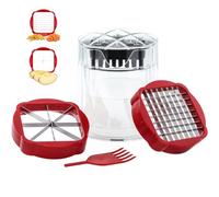 Coupe-frites, coupe-pommes de terre avec 3 lames coupe rapide, coupe-légumes 2 en 1 coupe-pommes de terre coupe-frites en acier inoxydable pour frites, concombres, carottes, pommes, légumes et fruits