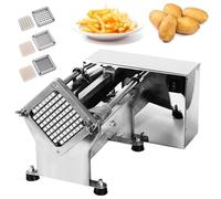 Coupe-frites électrique avec lame de 6/9/13 mm, coupe-frites commercial robuste de 200 à 300 kg/h, coupe-légumes électrique en acier inoxydable avec pieds à ventouse