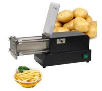 Coupe-frites Électrique, Coupe-chips À 3 Lames, Coupe-pommes De Terre Électrique En Acier Inoxydable, Pour Usage Commercial Et Domestique, Pour Concombres, Carottes Et Patates Douces(Black)