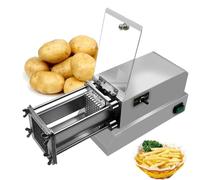 Coupe-frites Électrique, Coupe-chips À 3 Lames, Coupe-pommes De Terre Électrique En Acier Inoxydable, Pour Usage Commercial Et Domestique, Pour Concombres, Carottes Et Patates Douces(Silver)