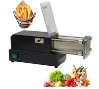 Coupe-frites électrique, coupe-frites professionnel en acier inoxydable avec lame de secteur de 8 mm, 10 mm, 12 mm, trancheuse de pommes de terre commerciale et domestique, pour concombres black