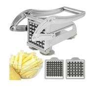 Coupe Frites en Acier Inoxydable avec 2 Lames de Rechange Coupe Pomme de Terre Frite Antidrapante Outils de Cuisine MANDOLINE