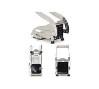 Coupe-Frites - Inox - Ergonomique - 2 Grilles Interchangeables - Antidérapant - 10mm/12mm