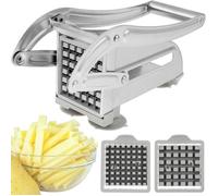 Coupe Frites - Manuel - Acier Inoxydable - 2 Lames de Rechange - Design Compact