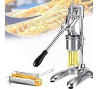 Coupe-Frites Manuel Multifonction 30 Cm,Presse-Frites Acier Inoxydable Coupe-Frites 12 Trous Avec Panier, Pour Usage Professionnel Et Domestique