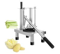 Coupe-frites manuel robuste en acier inoxydable avec 3 lames | Robot de cuisine robuste pour une coupe à haut volume - Supporte efficacement 100 kg/h pour les restaurants et les camions de