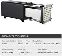 Coupe-frites, plusieurs tailles de lames, construction durable,F300 Noir
