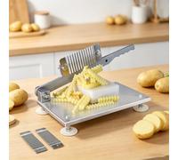 Coupe-frites professionnel en acier inoxydable avec 2 lames, épaisseur réglable de 4 à 20 mm, parfait pour la maison et la cuisine et le restaurant