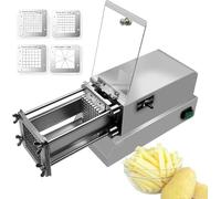 Coupe-Frites Professionnel, Trancheuse À Pommes De Terre Robuste Avec 4 Lames, Coupe-Pommes De Terre Électrique En Acier Inoxydable Professionnel Pour Usage Commercial Et Domestique, Concombres, Caro