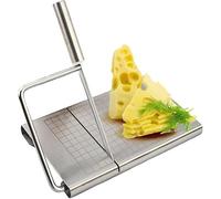 Coupe Fromage en Acier Inoxydable, Coupe Raclette avec Protège-Mains, Planche à Découper et Graduation Précise. Compatible Lave-Vaisselle, Idéal pour Fromage en Bloc, Jambon Et Foie Gras