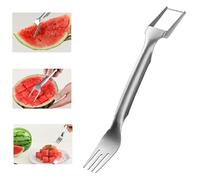 Coupe Fruits 2 en 1 en Acier Inoxydable, Nouvelle Trancheuse à Fourchette à Pastèque 2024, Outil de Coupe de Pastèque à Double Tête pour Cuisine (1PCS)