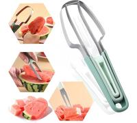 Coupe Fruits 3 en 1 en Acier Inoxydable, Nouvelle Trancheuse à Fourchette à Pastèque 2024,Trancheuse de fourche de melon d'eau, coupeur de glaçons de melon d'eau en acier inoxydable