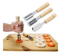 Coupe-fruits à biscuits, Lot de 3 emporte-pièces à légumes avec manche en bois, Formes de mini emporte-pièces pour la cuisson d'aliments décoratifs
