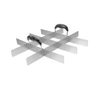 Coupe-gâteau carré en acier inoxydable avec poignée 33 x 28,5 x 3 cm | Trancheuse commerciale, assiette de séparation, serveurs à pâtisserie pour, flan, riz, fondant, pâtisserie, amis