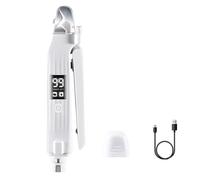 Coupe-griffes électrique 2 en 1, rechargeable par USB, pour chiens de grande et moyenne taille, chats, faible bruit, écran LED, 18 cm, blanc