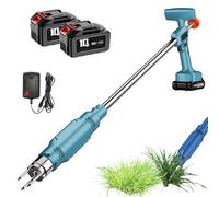 Coupe-Herbe électrique sans Fil, Coupe-Herbe à Moteur sans Balais De 200 W, Coupe-Racines Vertical à Trois Griffes, Outils De Jardinage à Batterie Au Lithium 21 V (2 Batteries)