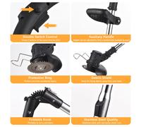 Coupe-herbe sans fil Weed Wacker 12 V Machine de désherbage légère lame de coupe en métal à hauteur réglable pour jardin et cour tonte d'herbe taille de pelouse