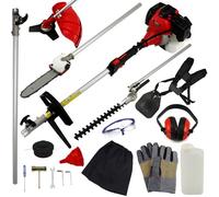 Coupe-Herbe Taille-Haie Outils Multifonctions 5en1 à Essence Moteur 52cc 1.2 L - 5 Différents Accessoires Pour Toutes Vos Tâches de Jardinage [Kit EPI, Entonnoir & Outils INCLUS]