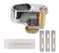 Coupe-lacet en cuir de type anneau, coupe-cuir manuel avec corps en laiton et 3 lames, outil compact de découpe de bandes de ceinture pour projets d’artisanat DIY, inclut une