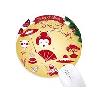 coupe le rouge - jaune - blanc sushi tapis de souris en caoutchouc de sapin de noël