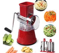 Coupe-légumes À Tambour Rotatif, Râpe À Fromage En Spirale Manuelle 3 En 1, Tranches Interchangeables, Coupe-légumes Rotatif Avec Coupe À Ventouse