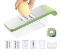 Coupe-Légumes Avec Conteneur Et 5 Lames | Coupe-Oignons avec Protège-Mains | Hachoir Manuel Pour Cuisine Maison Carotte