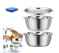 Coupe-légumes avec panier de vidange - 3 en 1 râpe et bac à hacher pour une préparation facile des légumes