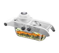 Coupe-légumes - Coupe-fruits | Appareil de découpe avec 5 niveaux réglables et bac de récupération pour la cuisson, le barbecue, le camping, les fêtes, les restaurants