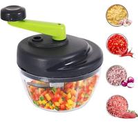 Coupe-légumes, coupe-oignons, 520 ml, hachoir à oignons, hachoir à légumes avec cordon de serrage, hachoir manuel, multi-hachoir manuel pour Onion, carotte, légumes et fruits