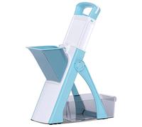 Coupe-légumes de Cuisine 6 en 1, Hachoir et Trancheur de Légumes Sûr et Réglable avec Lame Intégrée for Trancher, Déchiqueter, Couper en Dés et Moudre(Light blue)
