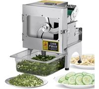 Coupe-légumes électrique, 200 W, trancheuse d'oignons et d'oignons verts, 700 tr/min, épaisseur réglable de 1,5 à 35 mm, avec bande transporteuse pour une coupe efficace des poireaux
