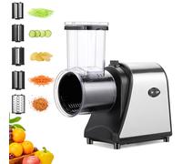 Coupe-Légumes Électrique 250W, Râpe 5-en-1 avec Grande Ouverture de Remplissage, Mandoline Multifonction pour Fruits, Légumes & Fromage