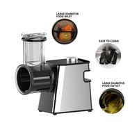 Coupe-légumes électrique 5 en 1, Râpe électrique multifonctionnel, 5 lames, Acier inoxydable, 500W, Large éventail d'utilisations