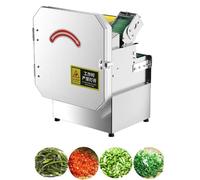 Coupe-légumes électrique à moteur CC 300 W, capacité de coupe de 300 kg/h, qualité professionnelle, épaisseur réglable de 1,3 à 35 mm for oignons, poireaux, laitue et chou.