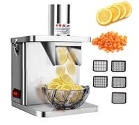 Coupe-légumes électrique avec lames en acier inoxydable pour couper efficacement les oignons, carottes, concombres et pommes de terre